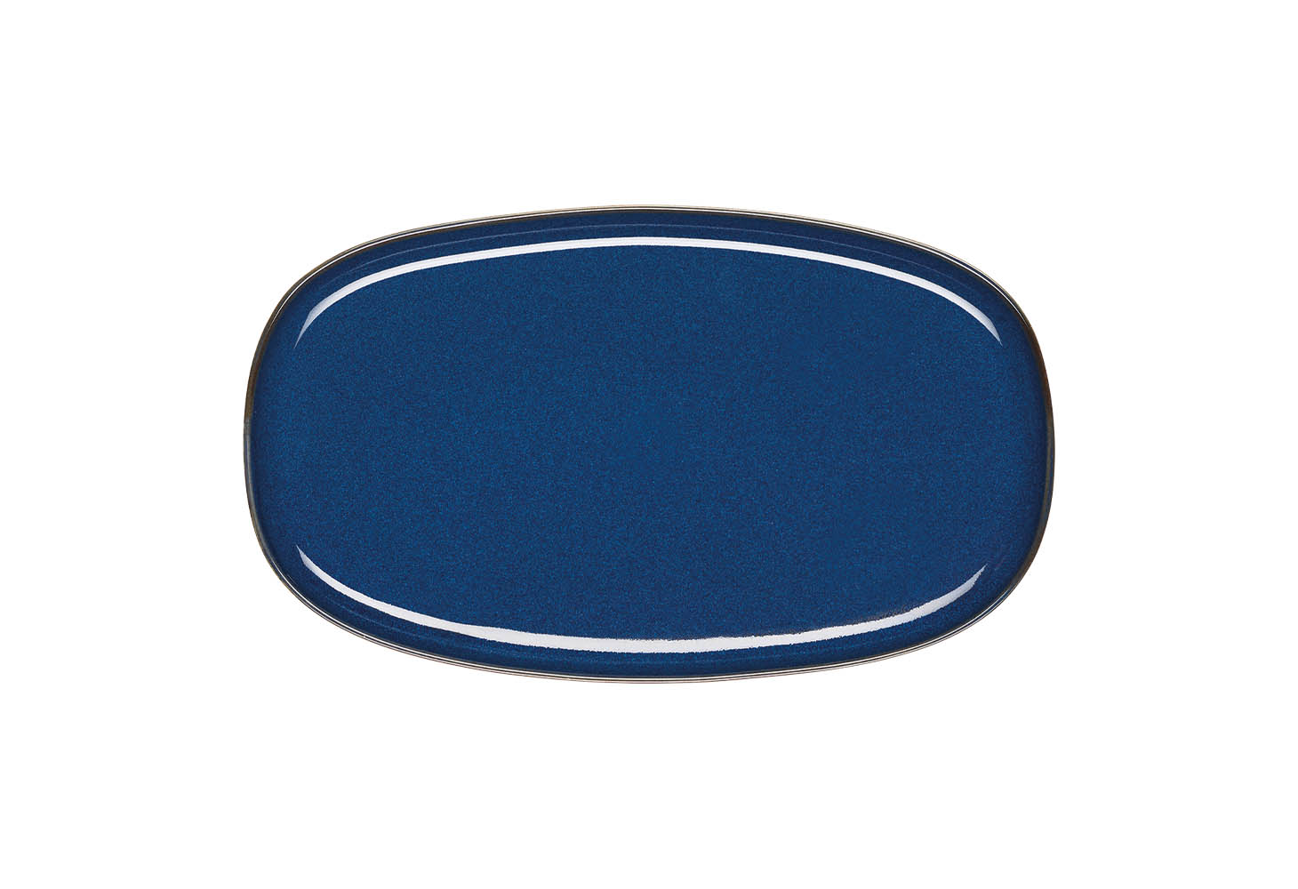 Möbel-Schau Platte Steingut blau glänzend