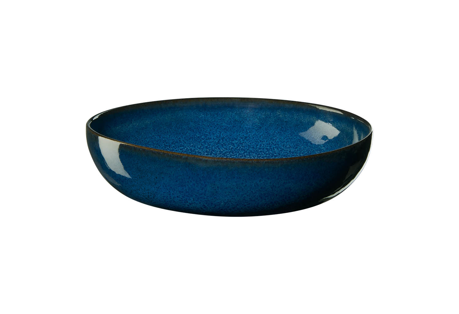 Möbel-Schau Pastateller Steingut blau glänzend