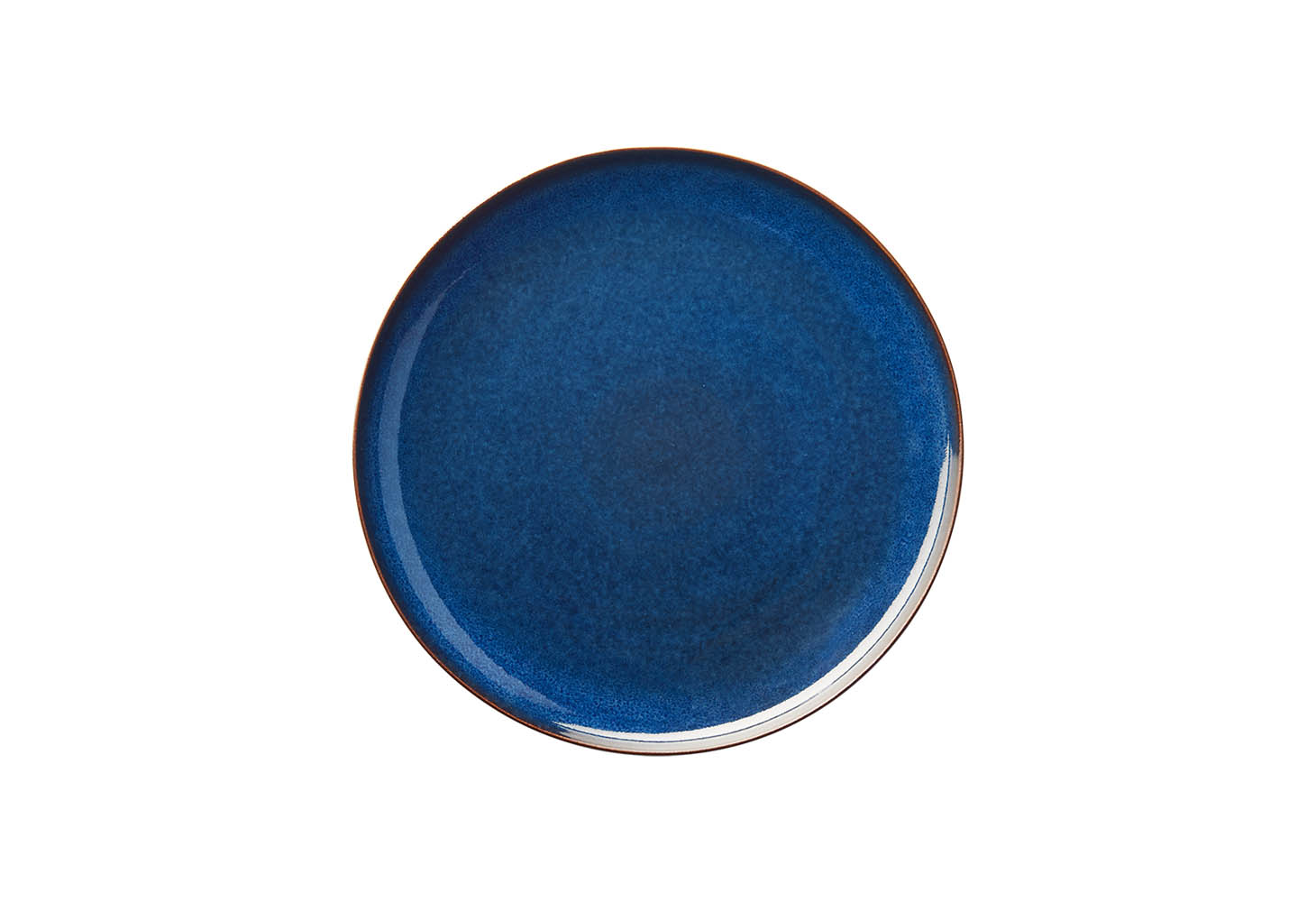 Möbel-Schau Dessertteller Steingut blau glänzend