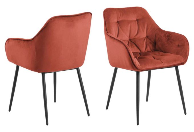 Möbel-Schau 4-Fuß-Stuhl Samtoptik