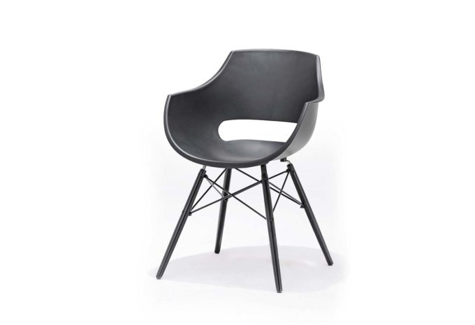 Möbel-Schau Stuhlsessel Kunststoff Schwarz grau