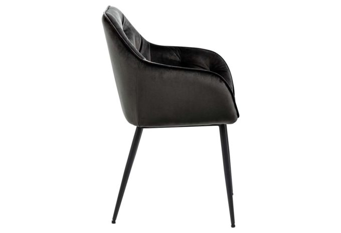 Möbel-Schau 4-Fuß-Stuhl Samtoptik schwarz